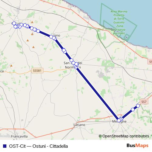 OST-Cit bus Line Map