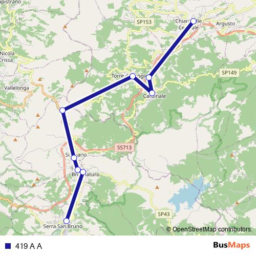 419 A A bus Line Map