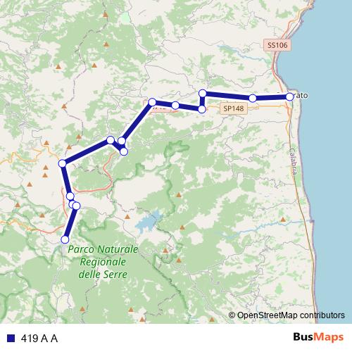 419 A A bus Line Map