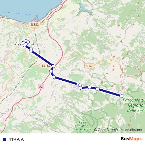419 A A bus Line Map