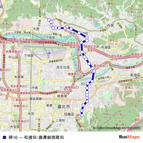 綠16 bus Line Map