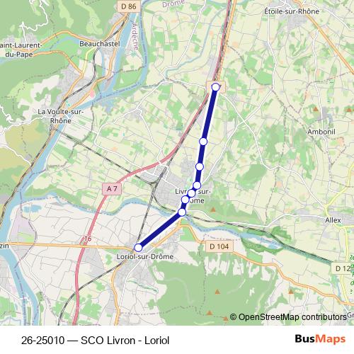 26-25010 bus Line Map