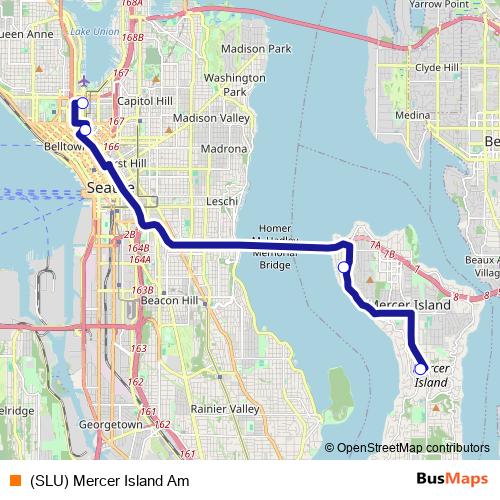 (SLU) Mercer Island Am bus Line Map
