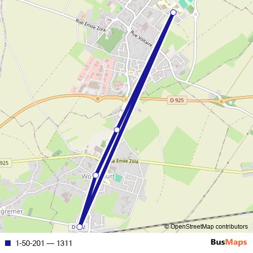 1-50-201 bus Line Map