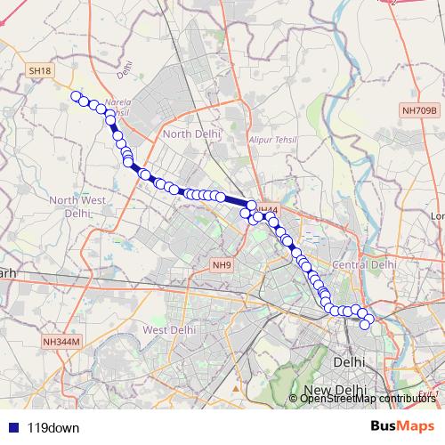 119down bus Line Map