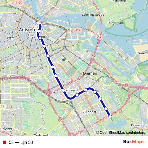 53 metro Line Map
