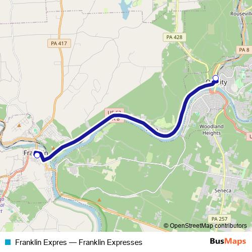Franklin Expres bus Line Map