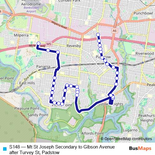 S148 bus Line Map