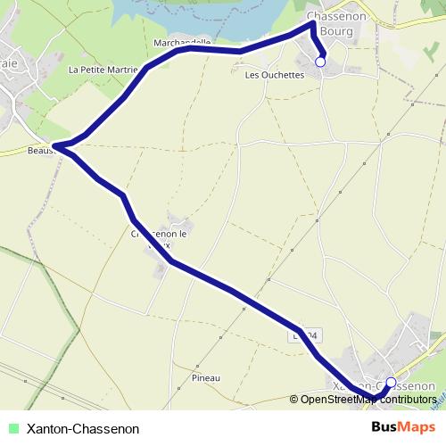 Xanton-Chassenon bus Line Map