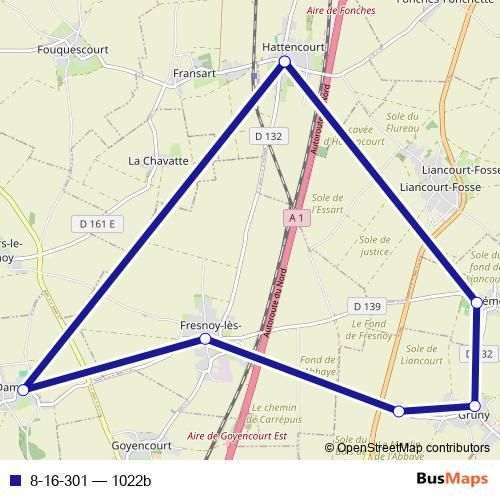 8-16-301 bus Line Map