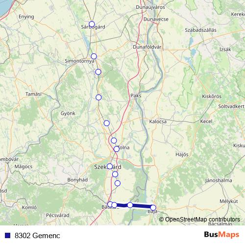 8302 Gemenc rail Line Map