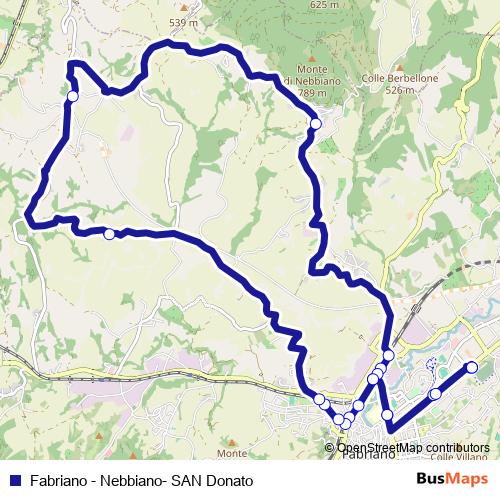 Fabriano - Nebbiano- SAN Donato bus Line Map