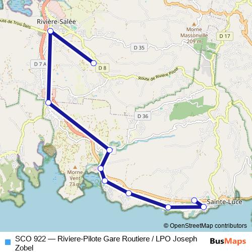 SCO 922 bus Line Map