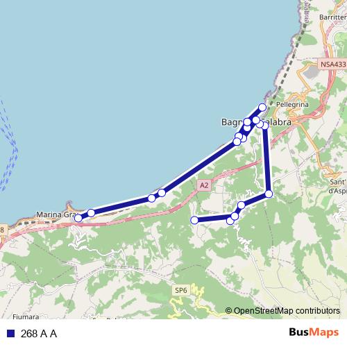 268 A A bus Line Map