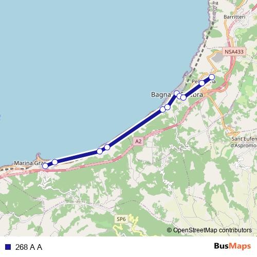 268 A A bus Line Map