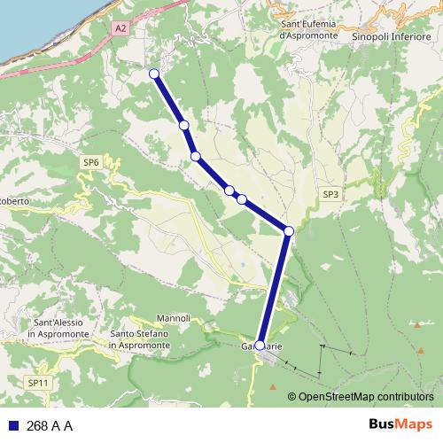 268 A A bus Line Map