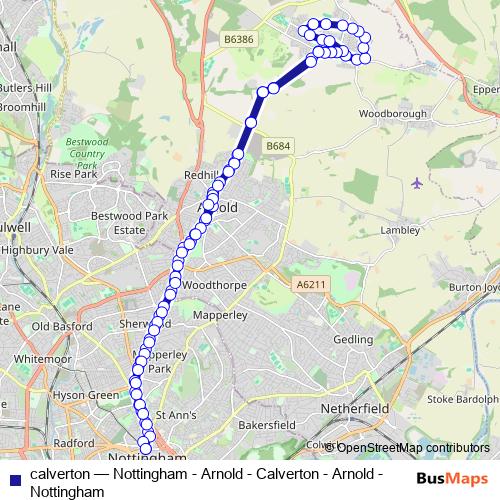 calverton bus Line Map
