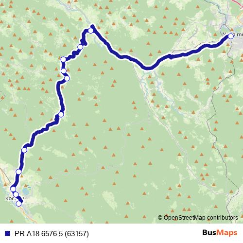 PR A18 6576 5 (63157) bus Line Map