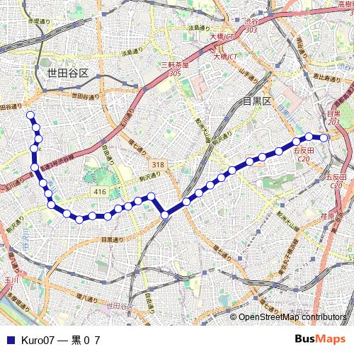 Kuro07 bus Line Map