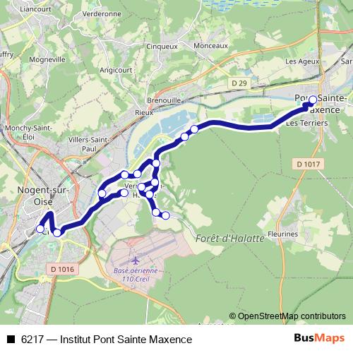 6217 bus Line Map