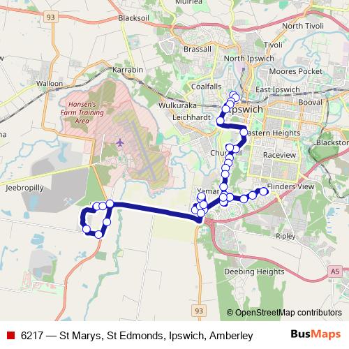 6217 bus Line Map