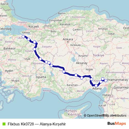 Flixbus Kk0728 bus Line Map