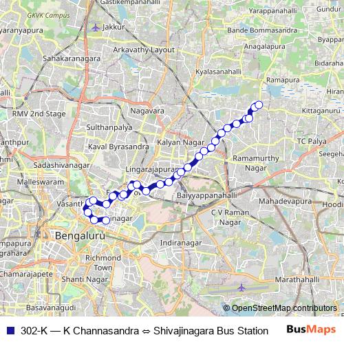 302-K bus Line Map