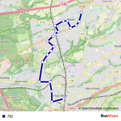 792 bus Line Map