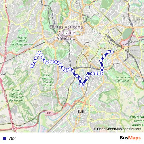 792 bus Line Map