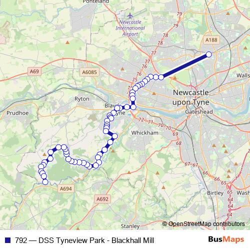 792 bus Line Map