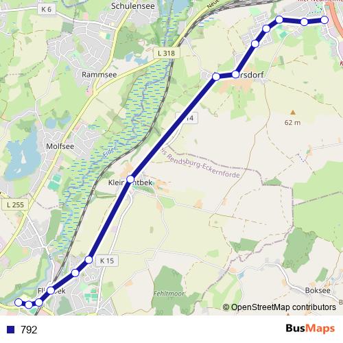 792 bus Line Map
