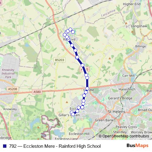 792 bus Line Map
