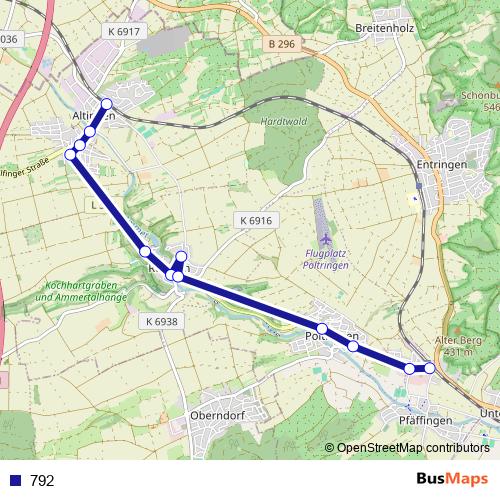 792 bus Line Map