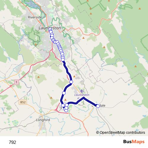 792 bus Line Map