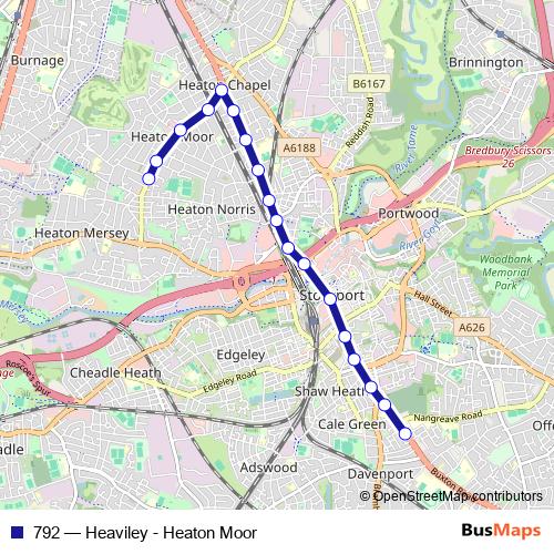 792 bus Line Map