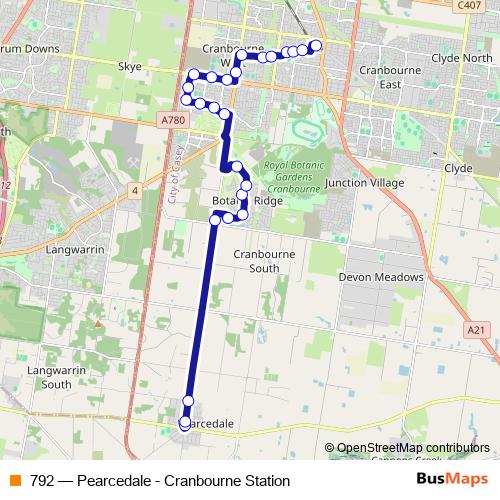 792 bus Line Map