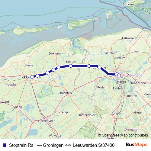 Stoptrein Rs1 rail Line Map