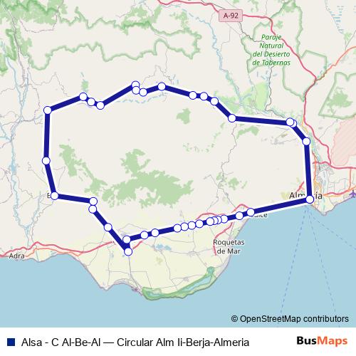 Alsa - C Al-Be-Al bus Line Map