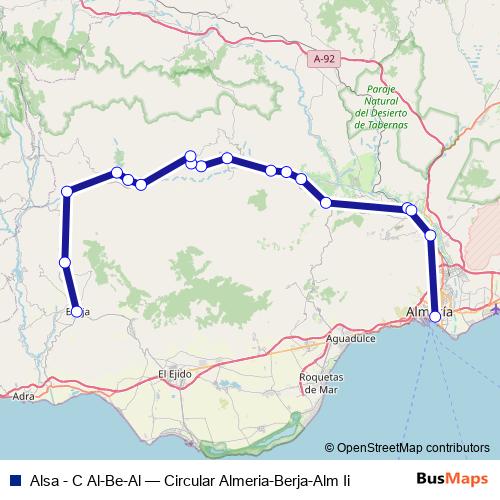 Alsa - C Al-Be-Al bus Line Map