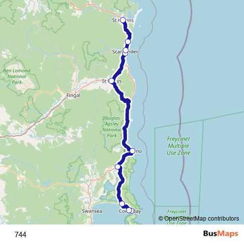 744 bus Line Map