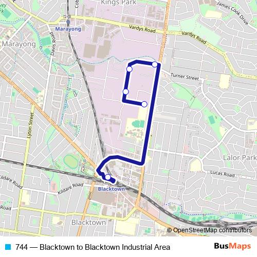 744 bus Line Map