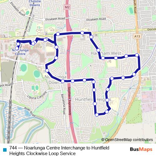744 bus Line Map