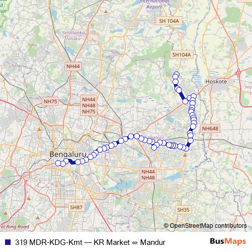 319 MDR-KDG-Kmt bus Line Map