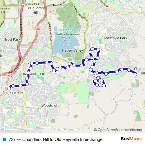 737 bus Line Map
