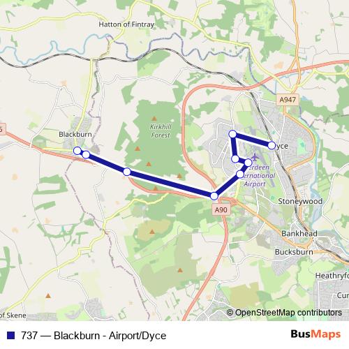 737 bus Line Map