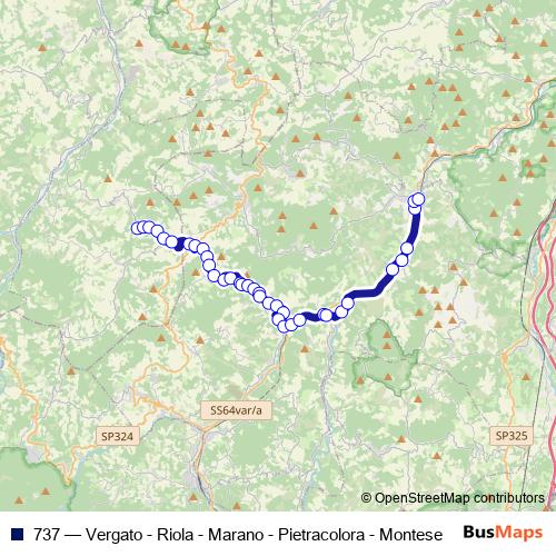 737 bus Line Map