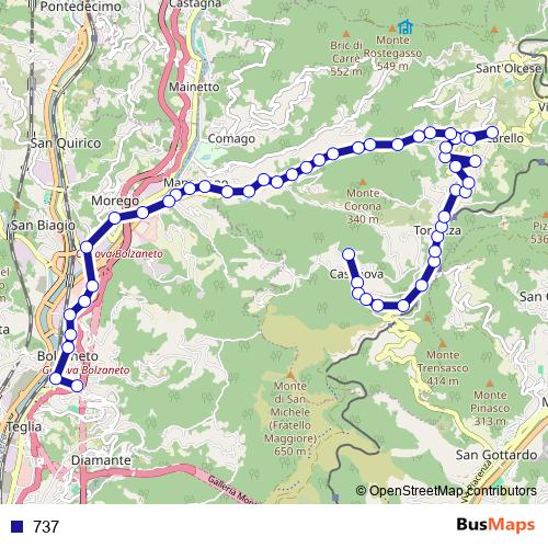 737 bus Line Map