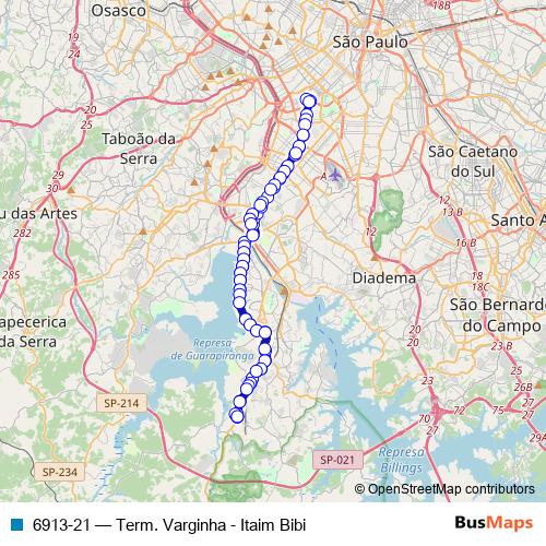 6913-21 bus Line Map