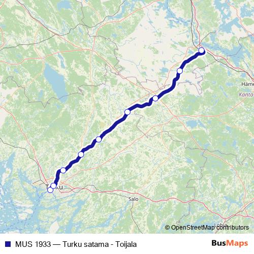 MUS 1933 rail Line Map