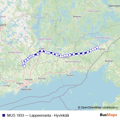 MUS 1933 rail Line Map